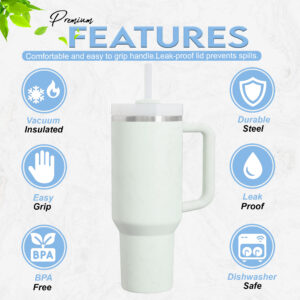 Stanley Style Tumbler 40oz – Leak-Proof Insulated Travel Cup