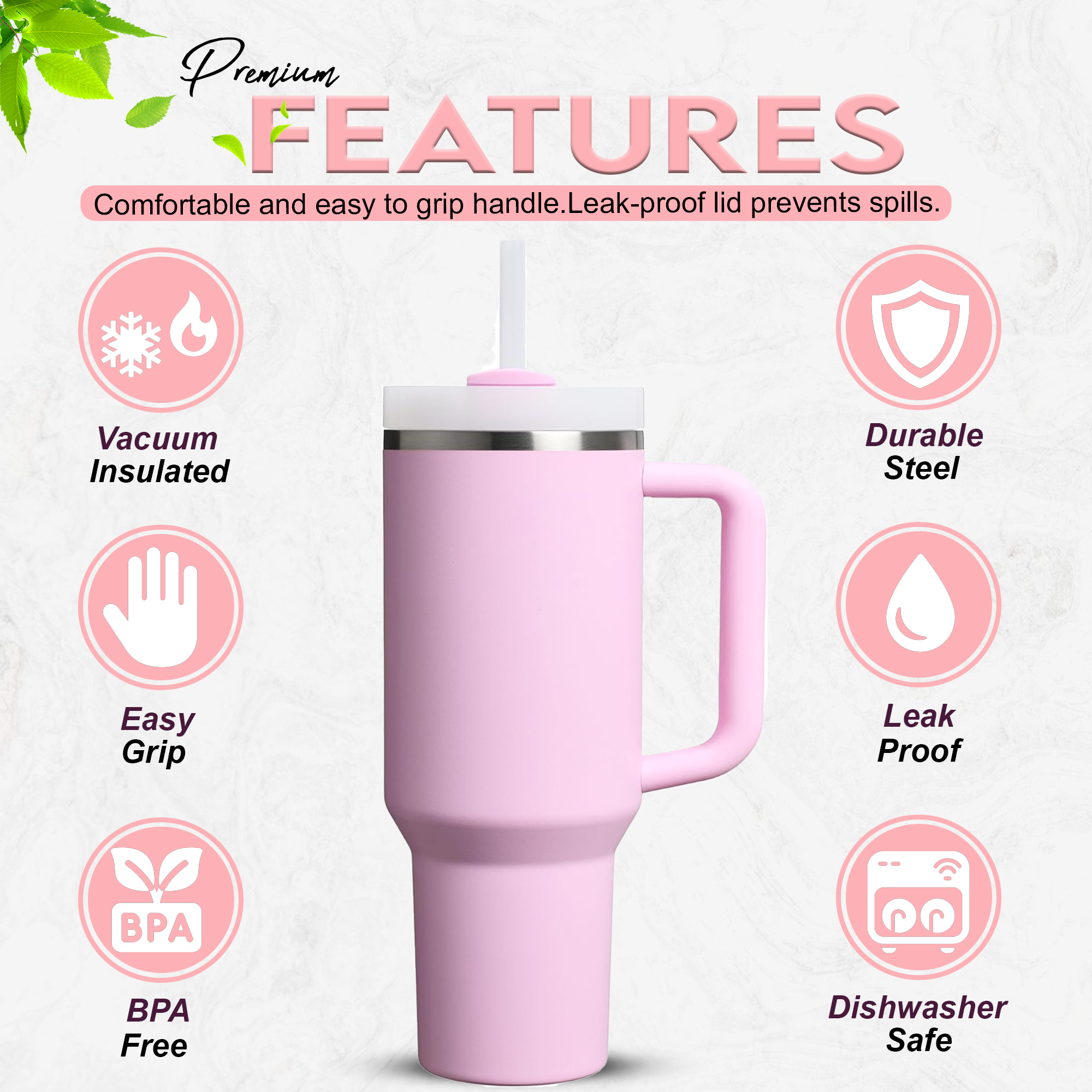 Quencher Flowstate Protour Tumbler 40oz / 1.18L - Cherry Blossom - Image 2